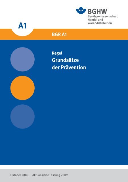 BGR A1 Grundsätze der Prävention - Berufsgenossenschaft Handel ...