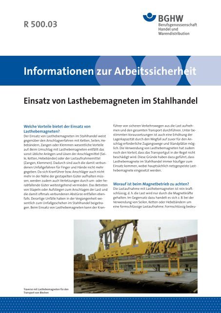 Einsatz von Lasthebemagneten im Stahlhandel