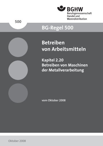 BGR 500 - Kapitel 2.20.indd - Berufsgenossenschaft Handel und ...