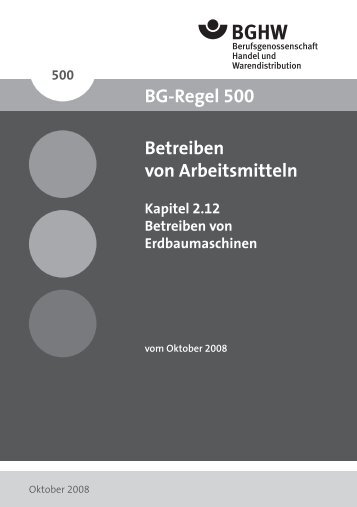 BGR 500 - Berufsgenossenschaft Handel und Warendistribution