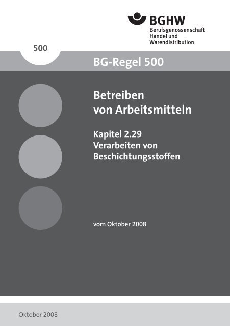 BGR 500 - Berufsgenossenschaft Handel und Warendistribution