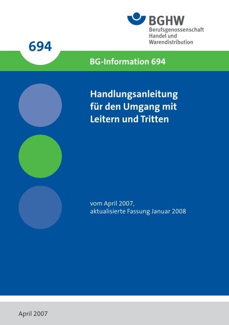 Handlungsanleitung für den Umgang mit Leitern und Tritten