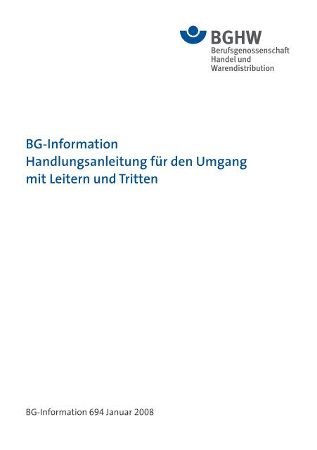 Handlungsanleitung für den Umgang mit Leitern und Tritten