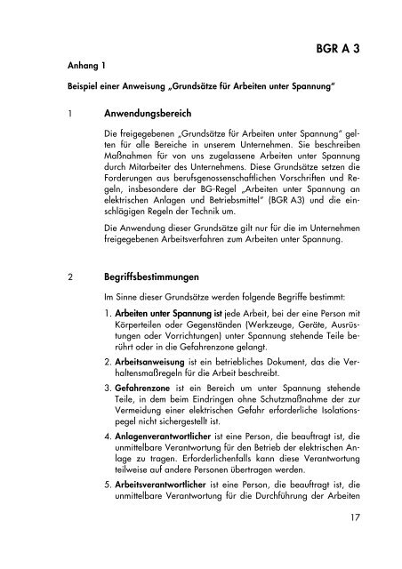 Arbeiten unter Spannung an elektrischen Anlagen und Betriebsmitteln