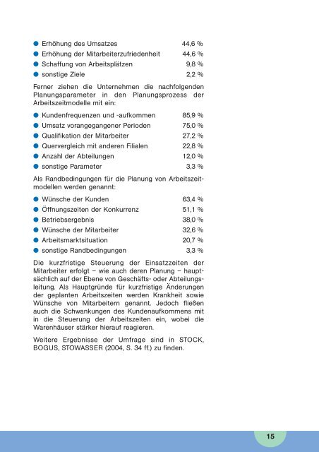 Flexible Arbeitszeiten im Einzelhandel