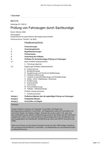 Prüfung von Fahrzeugen durch Sachkundige