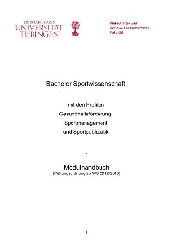 Modulhandbuch - Hochschulsport Universität Tübingen