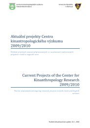 Aktuální projekty Centra kinantropologického výzkumu 2009/2010 ...