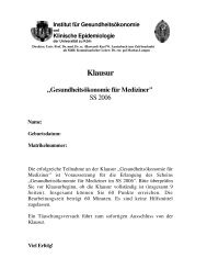 Gesundheitsoekonomie Klausur SS 2006 - Mediwiki - Universität zu ...
