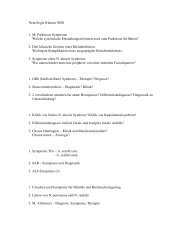 Neurologie Klausur SS01 1. M. Parkinson Symptome ... - Mediwiki