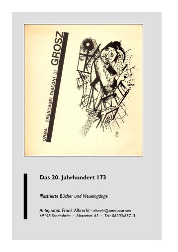 Das 20. Jahrhundert 173 - Antiquariat Frank Albrecht