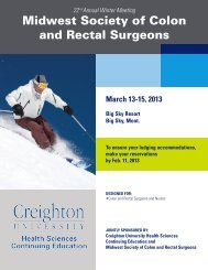 Midwest Society of Colon and Rectal Surgeons - Creighton ...