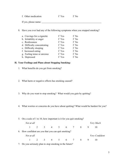 Creighton's Smoking Cessation Assessment - Creighton University ...