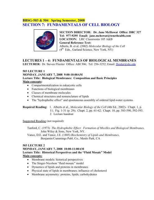 SECTION 7: FUNDAMENTALS OF CELL BIOLOGY