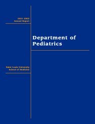 division of developmental pediatrics - Saint Louis University School ...