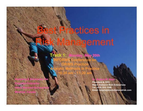 Best Practices in Risk Management