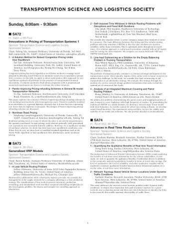 Transportation Science and Logistics Society