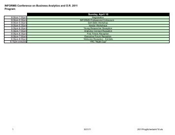 INFORMS Conference on Business Analytics and OR 2011 Program ...