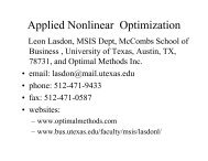 Applied Nonlinear Optimization