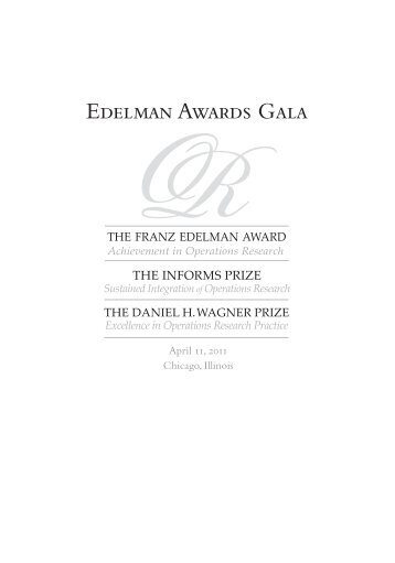 Edelman Awards Gala - Institute for Operations Research and the ...