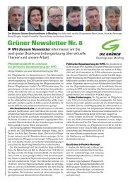 Grüner Newsletter Nr. 8 - Die Grünen Meidling