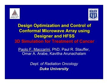 Design Optimization and Control of Conformal Microwave Array ...