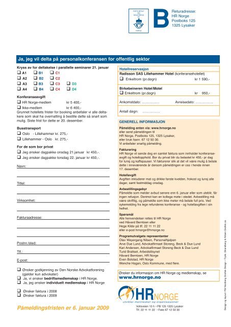 Personalkonferansen for offentlig sektor B - HR Norge