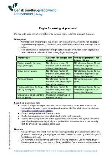 Regler for økologisk planteavl - LandbrugsInfo