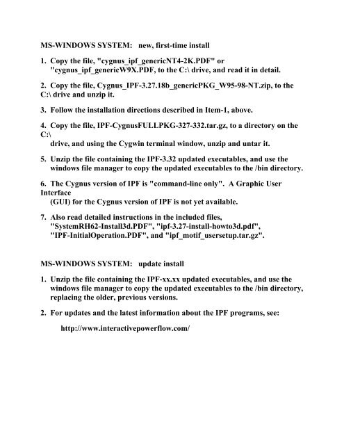 INSTALLATION OVERVIEW - SUMMARY - Members.efn.org