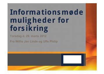 Informationsmøde muligheder for forsikring - Domea