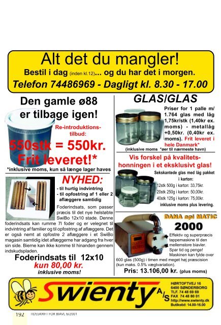 Tidsskrift for Biavl 2001