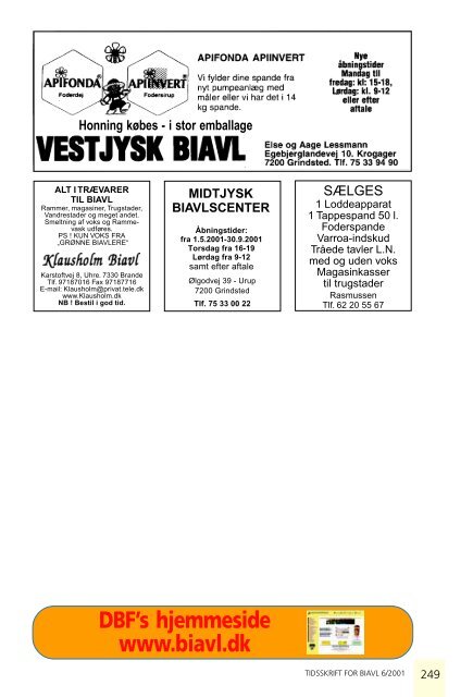 Tidsskrift for Biavl 2001