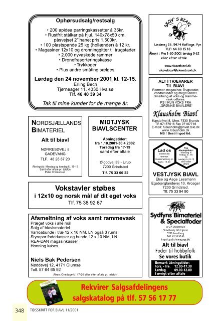 Tidsskrift for Biavl 2001