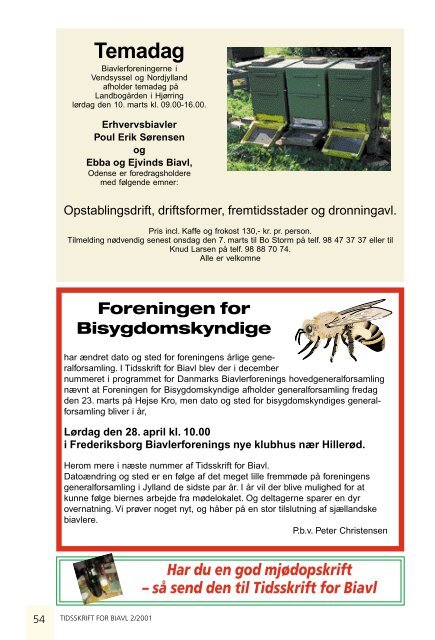 Tidsskrift for Biavl 2001