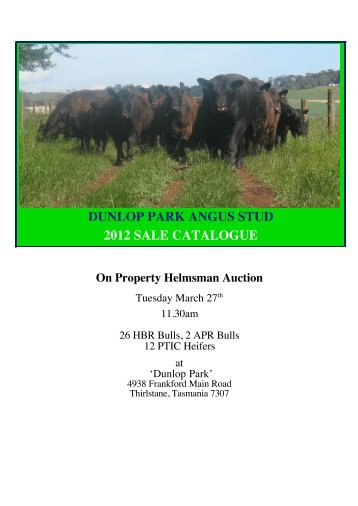 dunlop park angus stud 2012 sale catalogue - iiNet