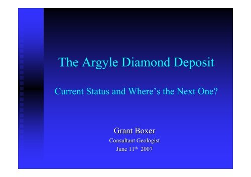 The Argyle Diamond Deposit