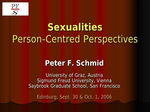 Sexualities Person-Centred Perspectives