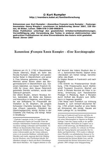 Kanonikus François Louis Rumpler – Eine Kurzbiographie