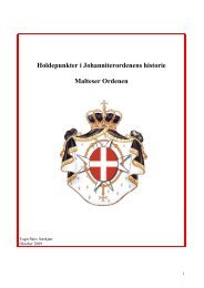 Holdepunkter i Johanniterordenens historie - Vagn Skov Særkjær