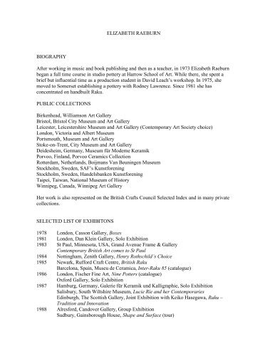 Elizabeth Raeburn Curriculum Vitae (.pdf) - Index