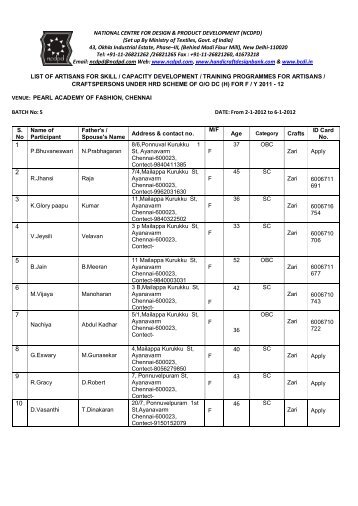 (NCDPD) (Set up By Ministry of Textiles, Govt. of India)