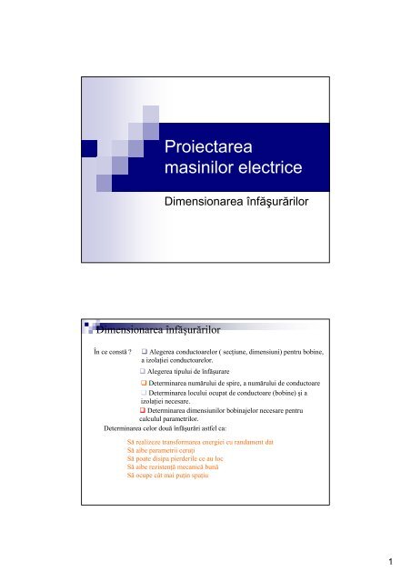 Proiectarea masinilor electrice