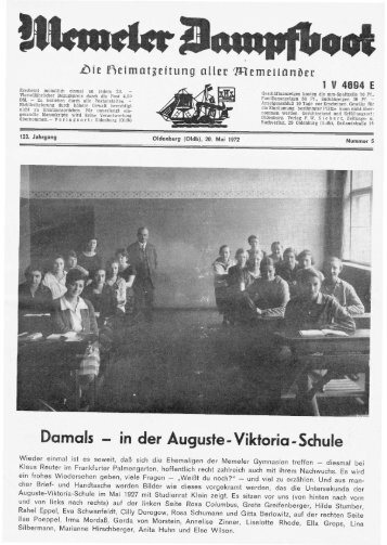 Damals - in der Auguste-Viktoria-Schule