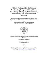 The National Broadcasting Company History Files. - American ...