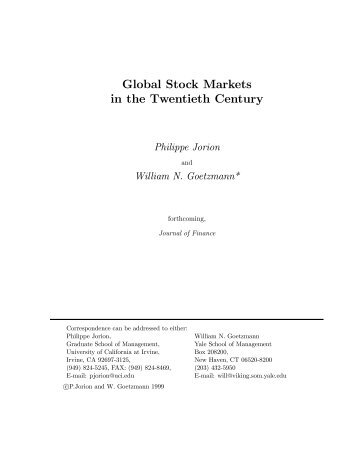 Global Stock Markets in the Twentieth Century