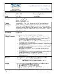 Course Syllabus - Webster University