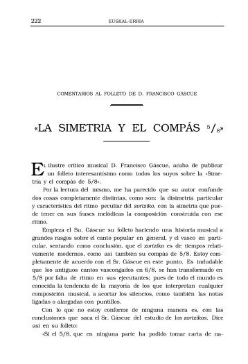 «LA SIMETRIA Y EL COMPÁS 5/8»