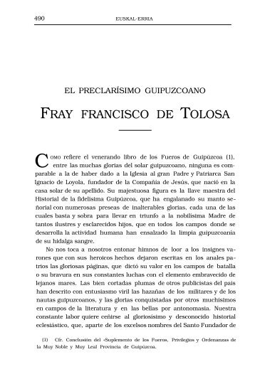 FRAY FRANCISCO DE TOLOSA