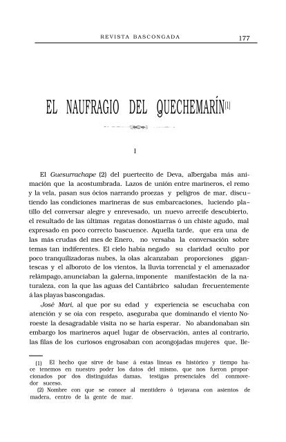 EL NAUFRAGIO DEL QUECHEMARÍN(1)