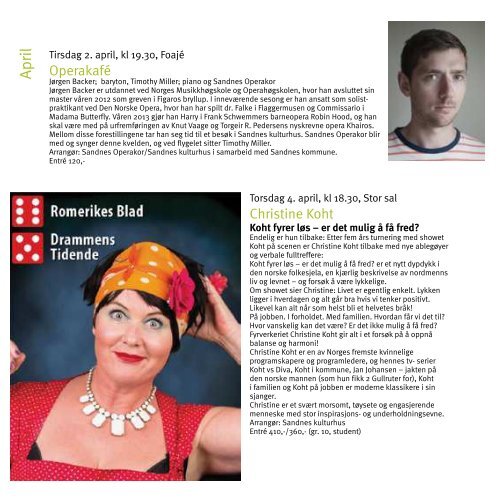Januar - juli 2013 - Sandnes kulturhus